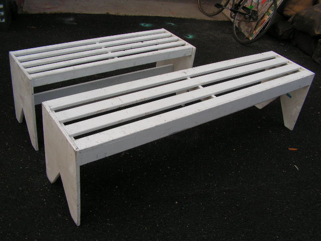 BENCH, Timber - White Slat 1.2m Long or BEN0105 - BENCH, Timber - White Slat 1.8m Long